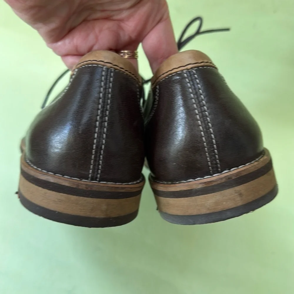 Dark brown/cream Gentile by Lloyd Germany leather oxfords